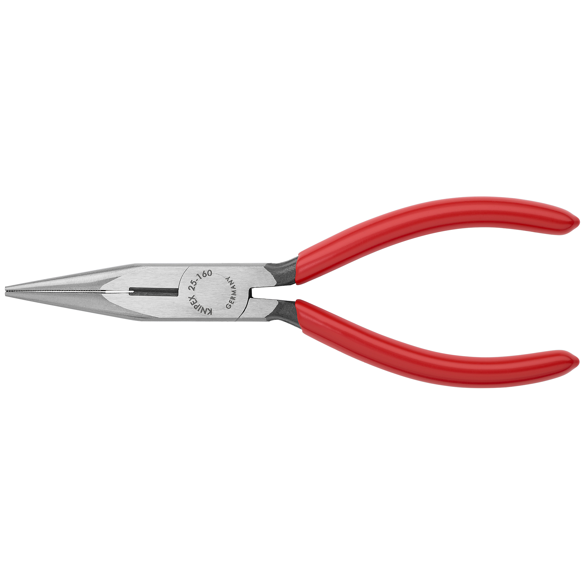 KNIPEX, Long Nose Pliers w/Cutter, Plastic Coating, 6.25in., Pieces (qty.) 1 Material Vanadium Steel, Jaw Capacity 0.094 in, Model# 25 01 160
